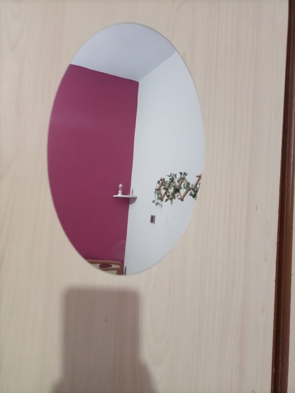 Adhesive Non-Glass Mirror Sticker, Oval Shape Mirror Sticker - Image 3