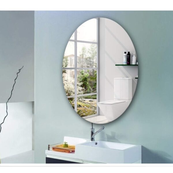Adhesive Non-Glass Mirror Sticker, Oval Shape Mirror Sticker - Image 2
