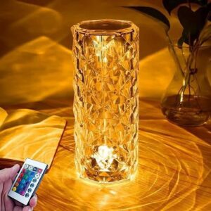 Rechargeable Rose Diamond Table Lamp with Wireless Remote