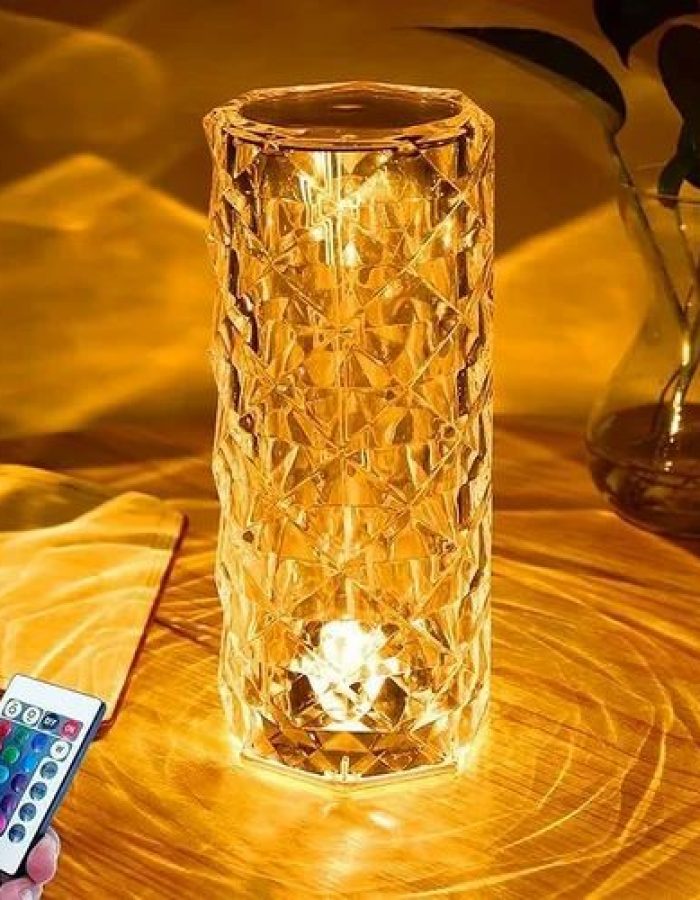 Rechargeable Rose Diamond Table Lamp with Wireless Remote